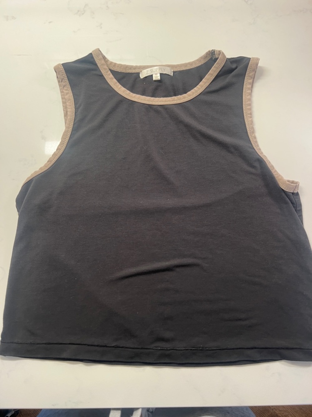 Z Supply Black Tank with Taupe Trim